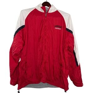 VTG Louisville Cardinals Windbreaker‎ Jacket  Red White Black Embroidered S/M